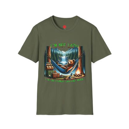 Lazy Bear Camp Tee | Funny Bear Shirt | I'm Not Lazy, I'm On Power Saving Mode! | Relaxed Fit Tee | Pacific NW Gear Co.