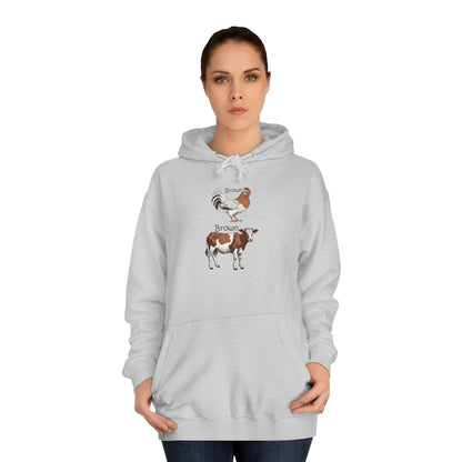Brown Chicken, Brown Cow! Hoodie | Funny Humor Sweatshirt | Pun Gift | College Hoodie | Pacific NW Gear Co.