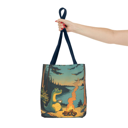 The Camp Loch Ness Tote | Nessie Graphic Bag | Camping with Nessie | By PNW Gear Co