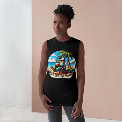 Rex On The Beach Tank Top | Funny T-Rex Shirt | Beach Vacation Tee | Dinosaur Gift | Pacific NW Gear Co.