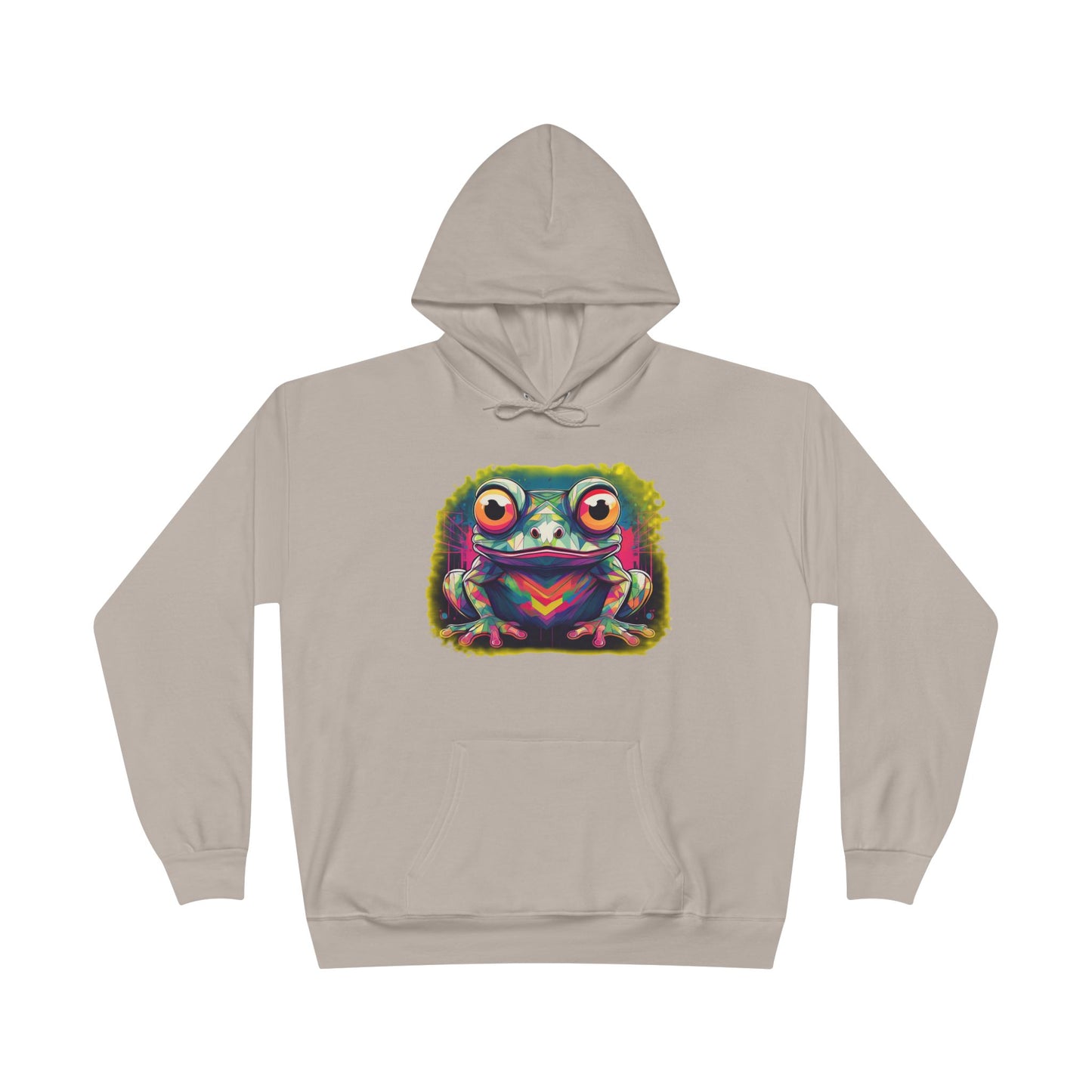 Geo Neon Tree Frog Hoodie | Cute Frog Gift | Nature Lover Sweatshirt | Eco Hoodie | Pacific NW Gear Co