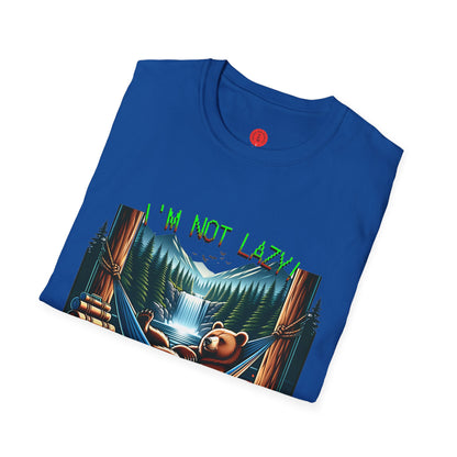 Lazy Bear Camp Tee | Funny Bear Shirt | I'm Not Lazy, I'm On Power Saving Mode! | Relaxed Fit Tee | Pacific NW Gear Co.