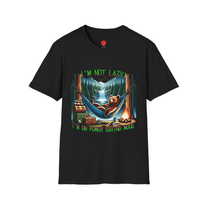 Lazy Bear Camp Tee | Funny Bear Shirt | I'm Not Lazy, I'm On Power Saving Mode! | Relaxed Fit Tee | Pacific NW Gear Co.