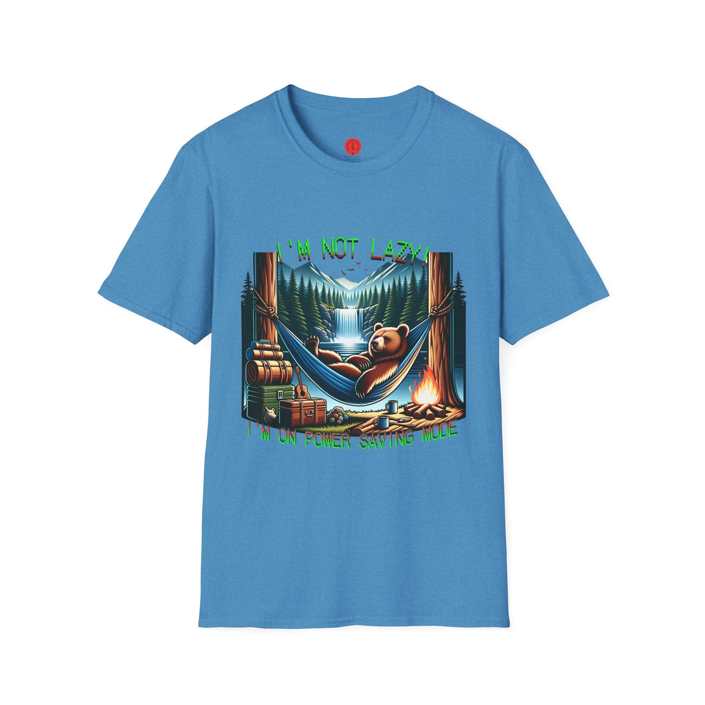 Lazy Bear Camp Tee | Funny Bear Shirt | I'm Not Lazy, I'm On Power Saving Mode! | Relaxed Fit Tee | Pacific NW Gear Co.