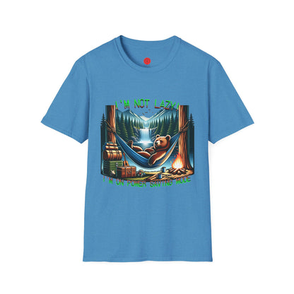 Lazy Bear Camp Tee | Funny Bear Shirt | I'm Not Lazy, I'm On Power Saving Mode! | Relaxed Fit Tee | Pacific NW Gear Co.