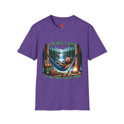 Lazy Bear Camp Tee | Funny Bear Shirt | I'm Not Lazy, I'm On Power Saving Mode! | Relaxed Fit Tee | Pacific NW Gear Co.
