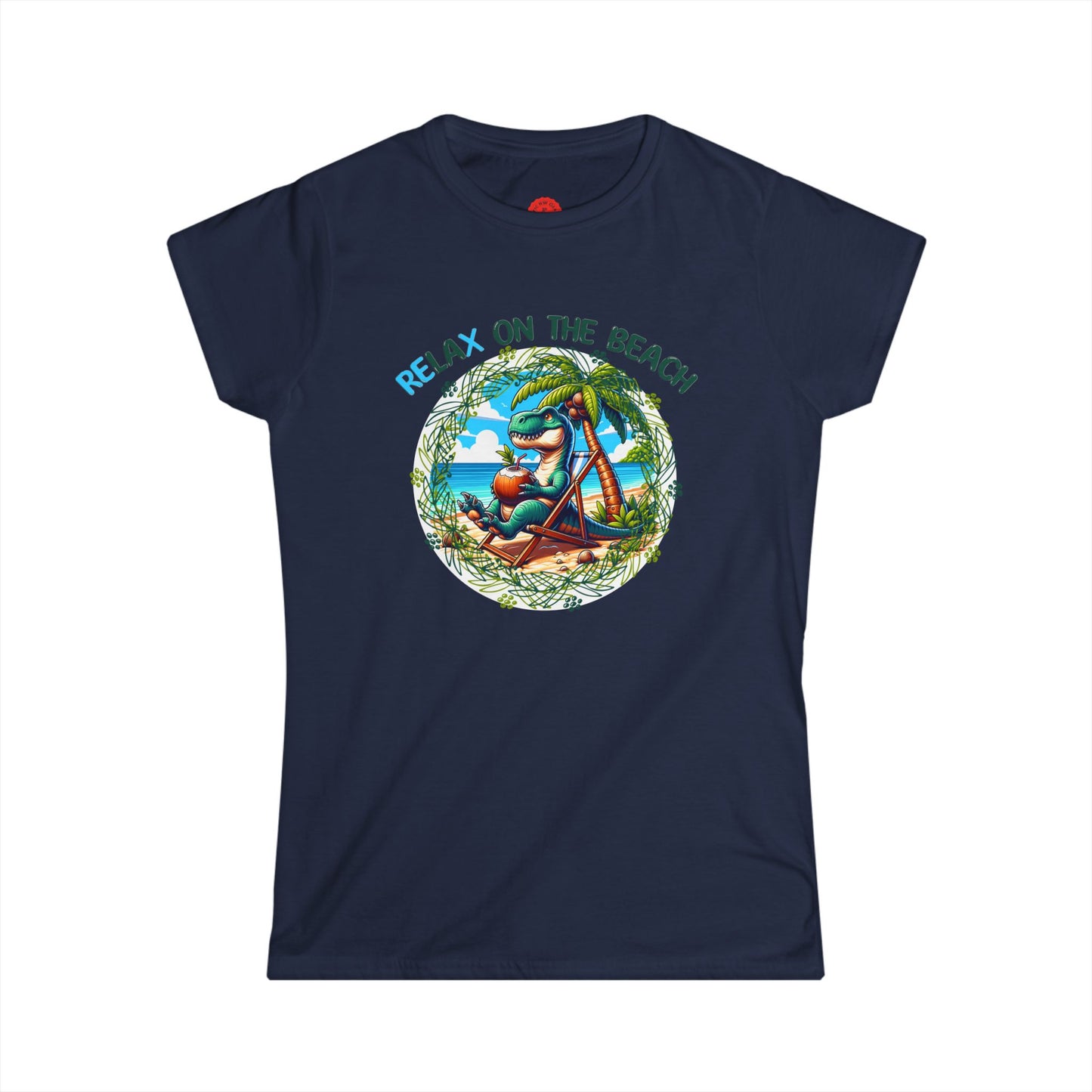 Relaxing Rex Beach Tee | Funny T-Rex Shirt | Women's Summer T-Shirt | Vacation Gift | Pacific NW Gear Co