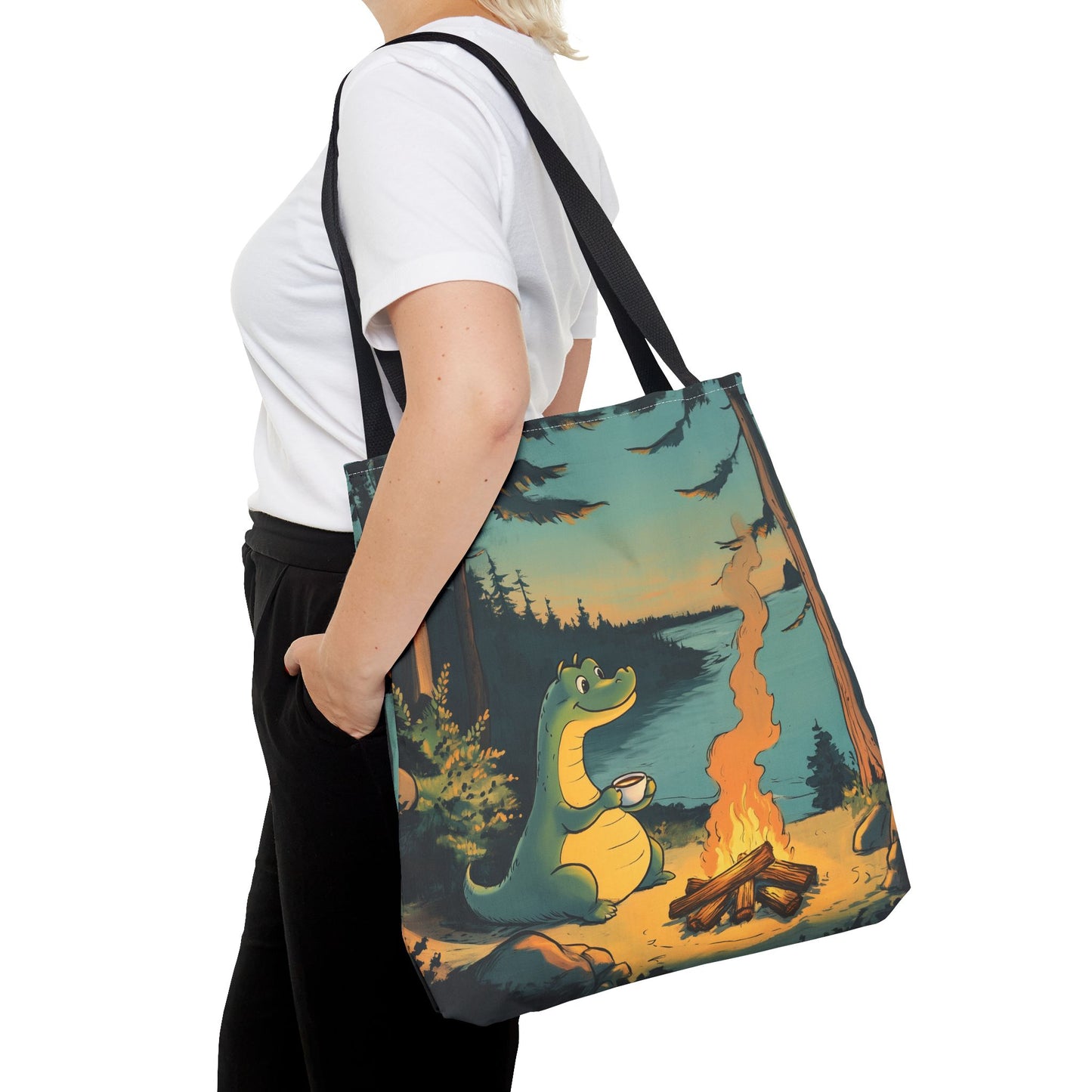 The Camp Loch Ness Tote | Nessie Graphic Bag | Camping with Nessie | By PNW Gear Co