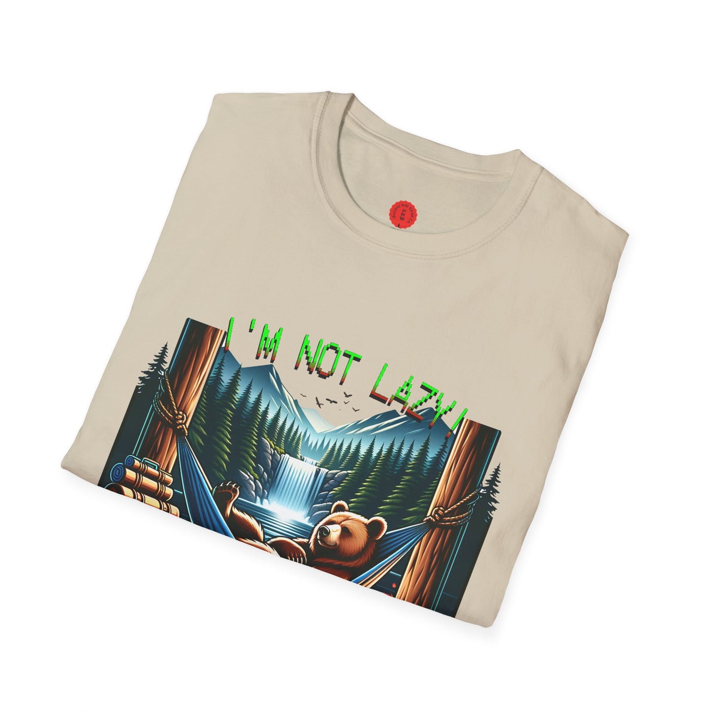 Lazy Bear Camp Tee | Funny Bear Shirt | I'm Not Lazy, I'm On Power Saving Mode! | Relaxed Fit Tee | Pacific NW Gear Co.