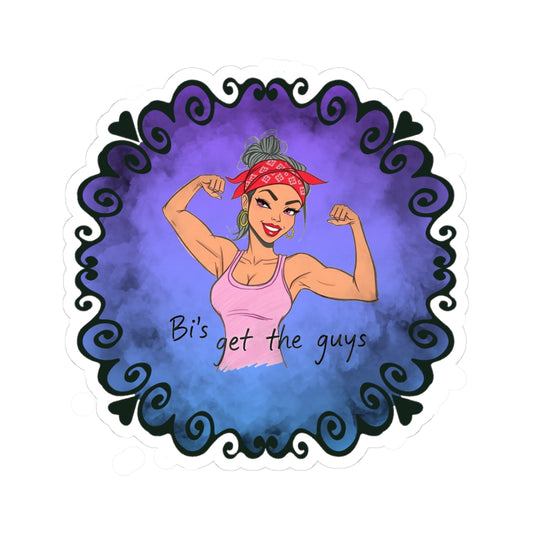 Bi's Get the Guys- Shape Cut Sticker- Version 1 | Women's Motivational Fitness Sticker | Workout Gear | Gym Gear | Pacific NW Gear Co
