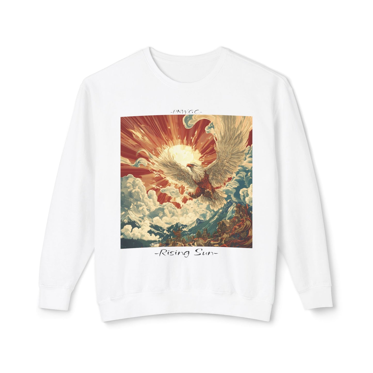 Rising Sun Crewneck Sweatshirt | Unisex Lightweight Sweater | PNW Gear Co.