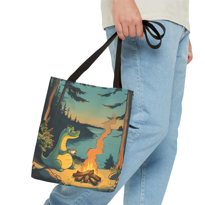 The Camp Loch Ness Tote | Nessie Graphic Bag | Camping with Nessie | By PNW Gear Co