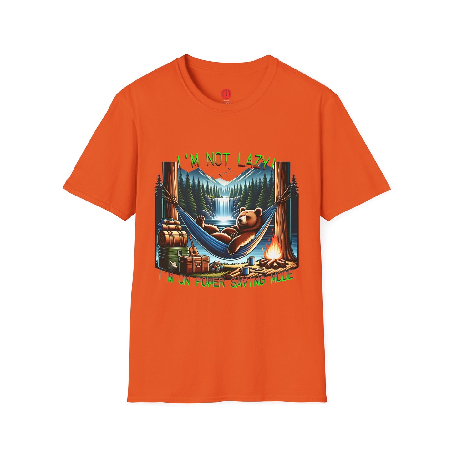 Lazy Bear Camp Tee | Funny Bear Shirt | I'm Not Lazy, I'm On Power Saving Mode! | Relaxed Fit Tee | Pacific NW Gear Co.