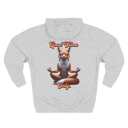 Good Vibes Fox Hoodie | Zen Fox Sweatshirt | Relaxed Fit Hoodie | Mindfulness Positivity Quote | Pacific NW Gear Co.