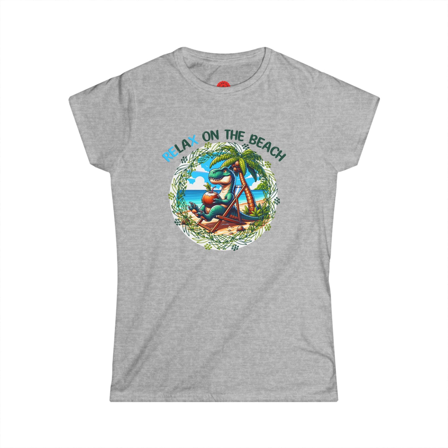 Relaxing Rex Beach Tee | Funny T-Rex Shirt | Women's Summer T-Shirt | Vacation Gift | Pacific NW Gear Co